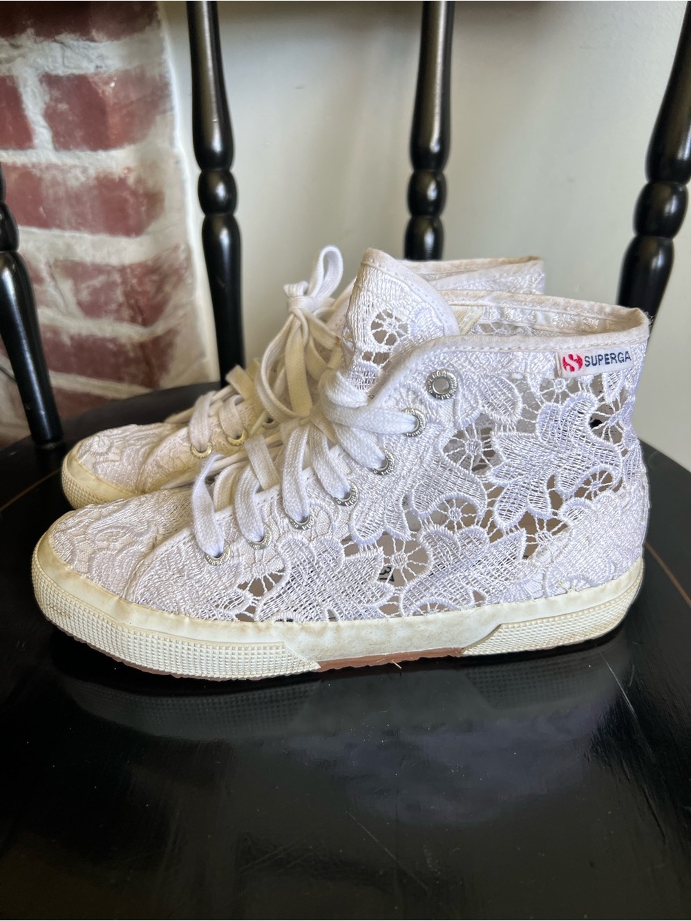 Anthropologie Superga Lace High-Top Sneakers